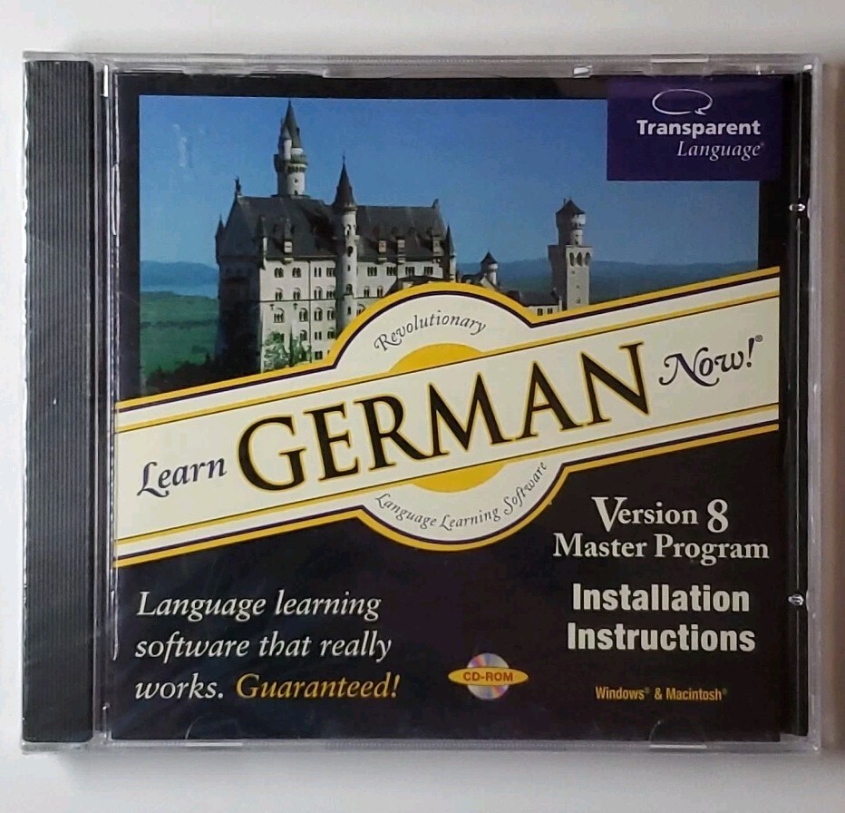 New - Learn German Now Transparent Language Version 8 Master Program Win/Mac CD
