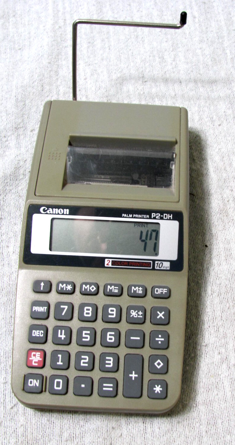 Canon  P2 - DH  Palm Size Printing Calculator 10 Digit 2 Color  Power Tested OK