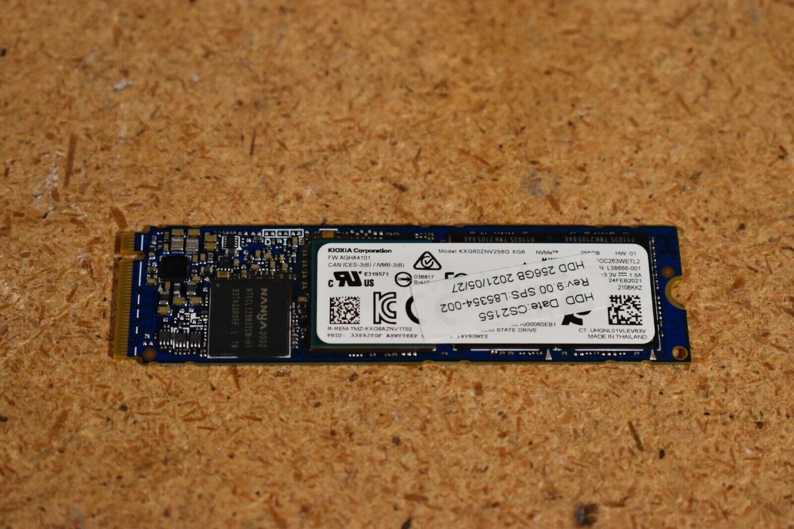 Toshiba Kioxia XG6 8G4 256GB M.2 SSD PCIe NVMe M2 KXG60ZNV256G 03VFCP L57447-001