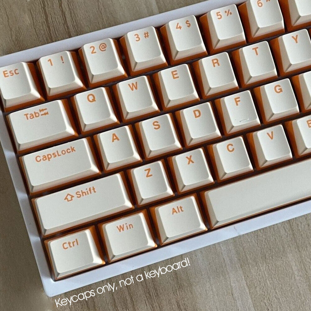 Orange Cheese PBT Pudding Keycaps Set Double Shot OEM for Cherry MX Keyboards
