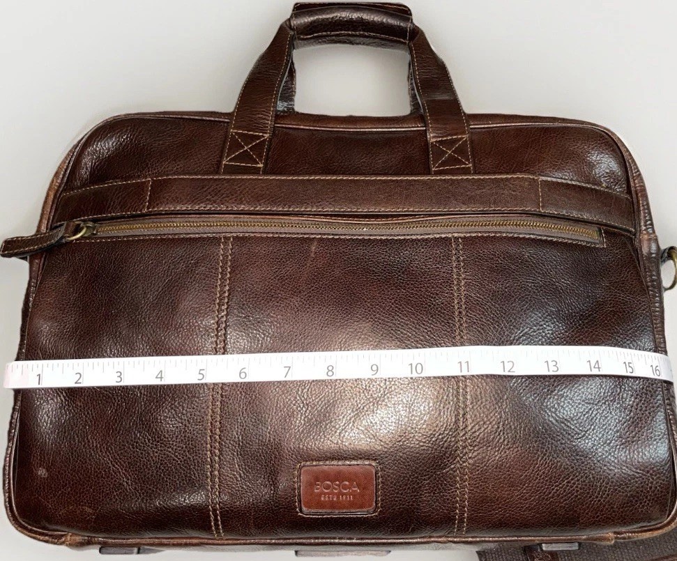 Bosca Italian Leather Stringer/Rare Bag/Laptop/Beautiful/Luxury Leather