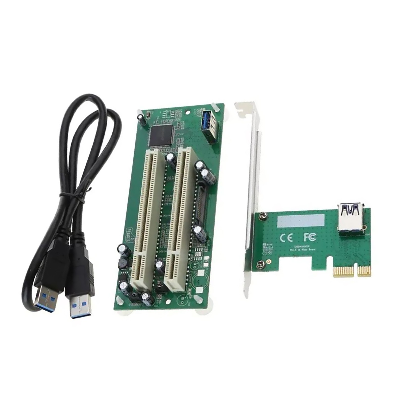 3.3V/5V PCI-E to 2xPCI Adapter Cable PCIE x1 to x16 Card PCI-Expansion Converter
