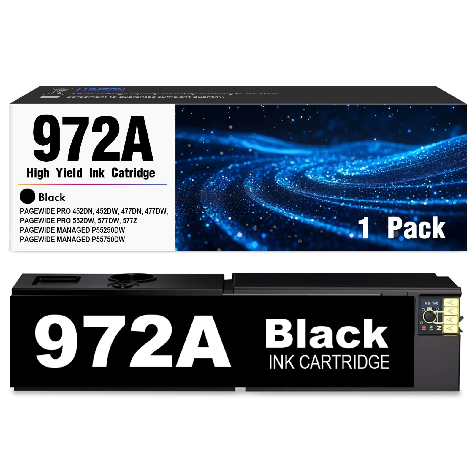 972A Black Ink Cartridges for HP 972A Ink PageWide Pro 452dw, 477dw, 552dw, 577z