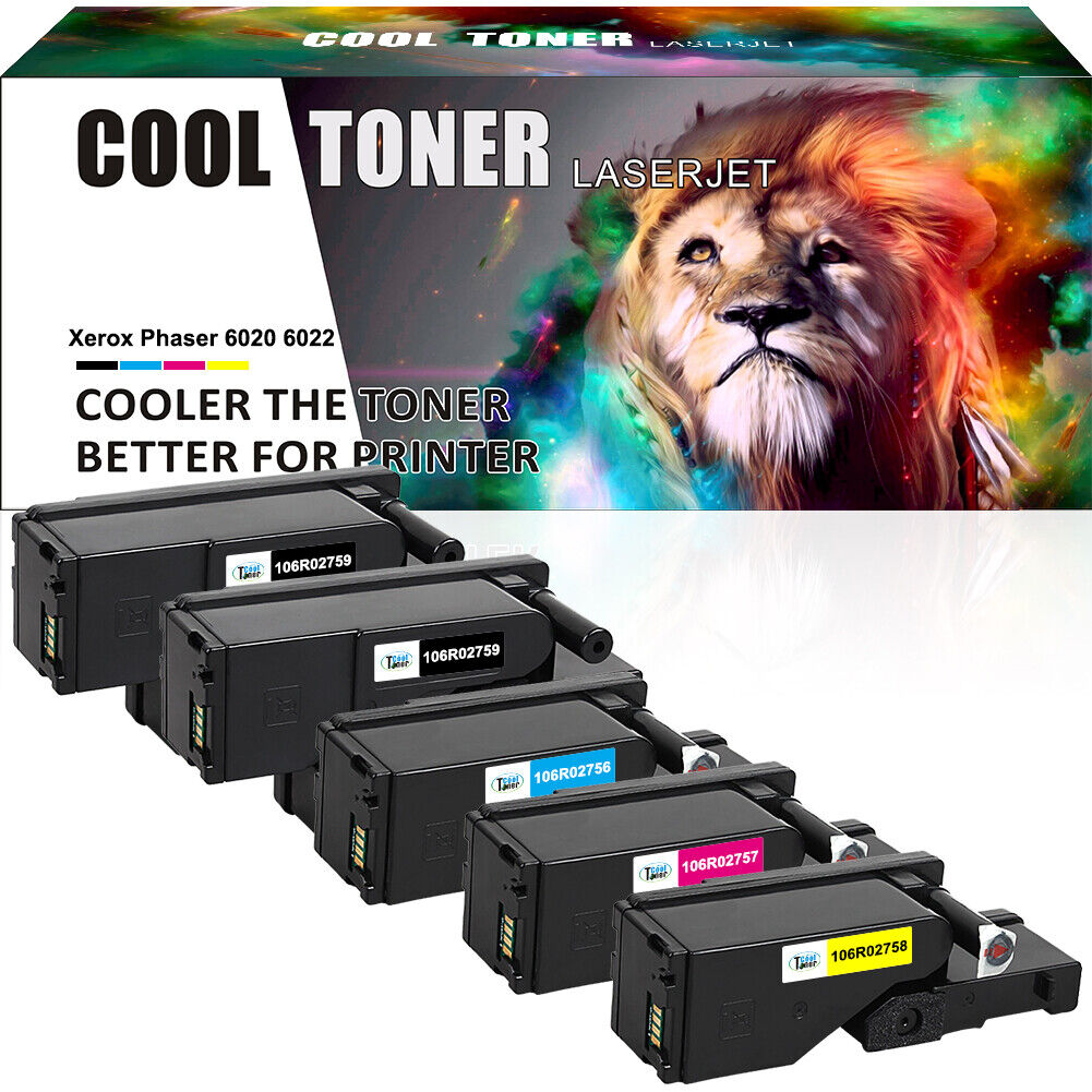 5-Pack Toner Set for Xerox WorkCentre 6027 6025 Phaser 6022 6020 106R02759