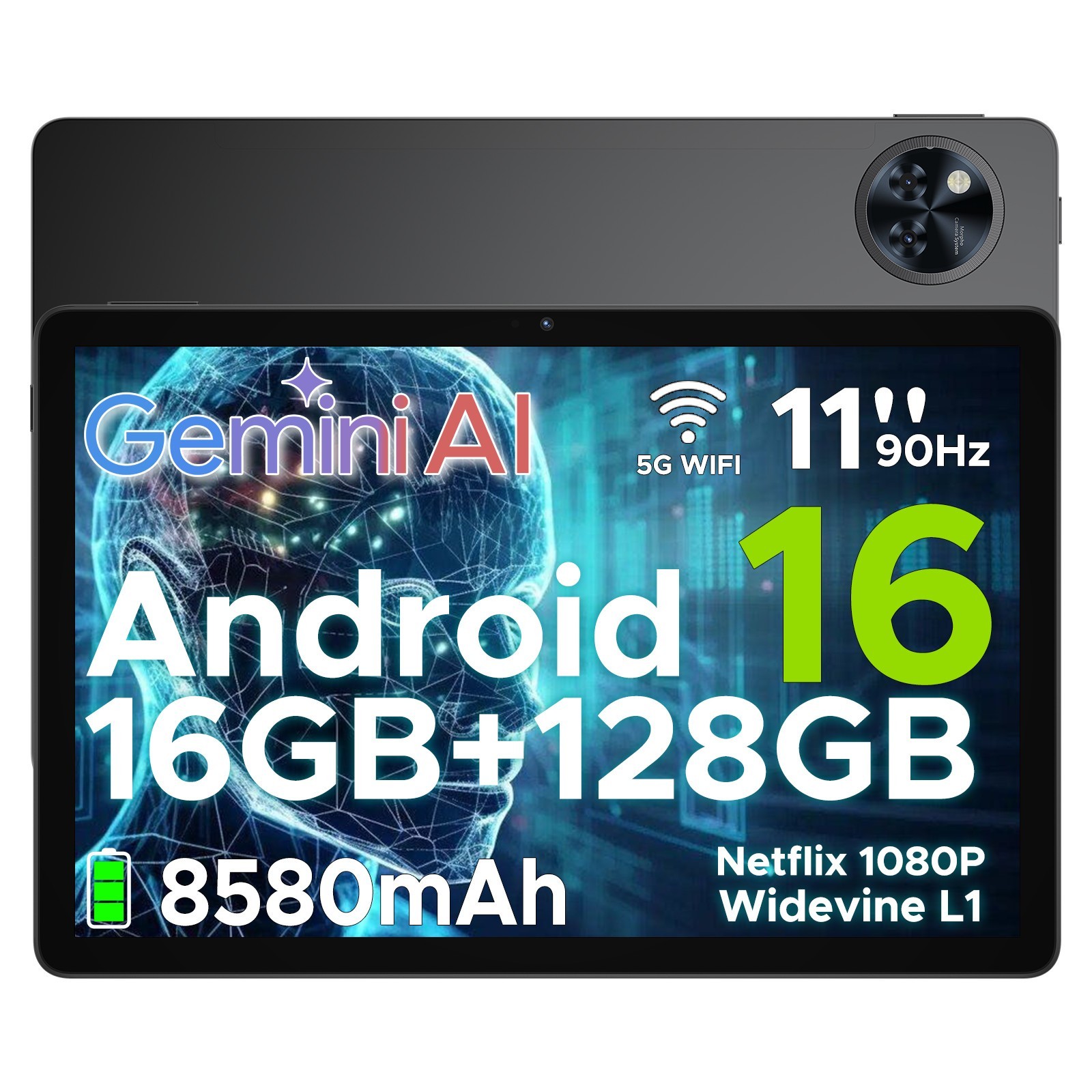 DOOGEE U11 Android 16 Tablet 11 Inch Tablet 16GB+128GB 8580mAh WidevineL1 8 Core