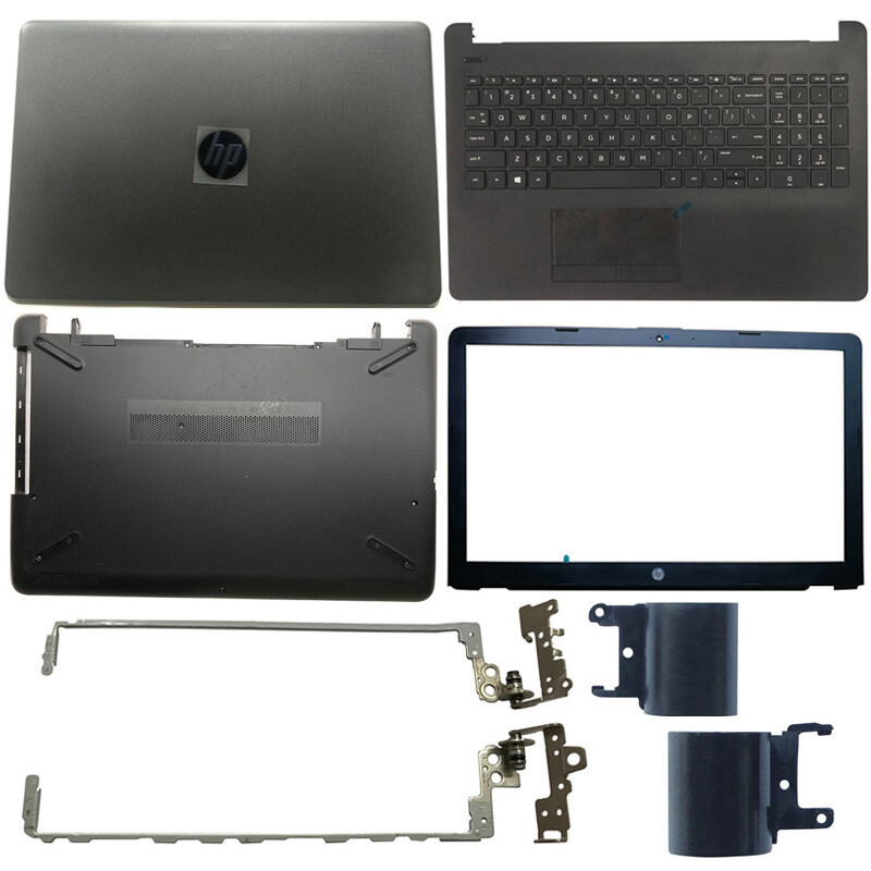 New LCD Back Cover/Bezel/Palmrest/Bottom/Hinges/Cover for HP 15-BS 15T-BS Black