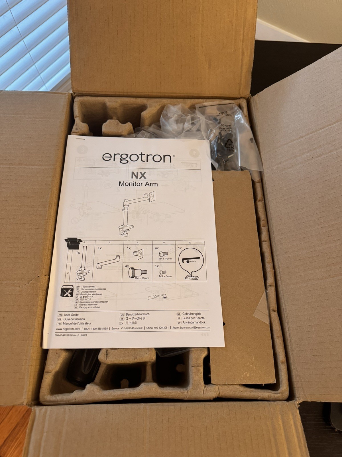 Open Box Ergotron NX Monitor Arm Single Mount Matte Black 45-669-224
