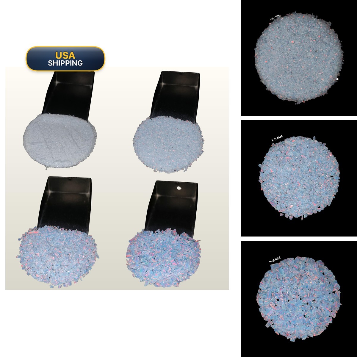 JEWELSLOOK Light Blue Crushed Opal All Size Coarse Opal Ring Inlay, Resin Art