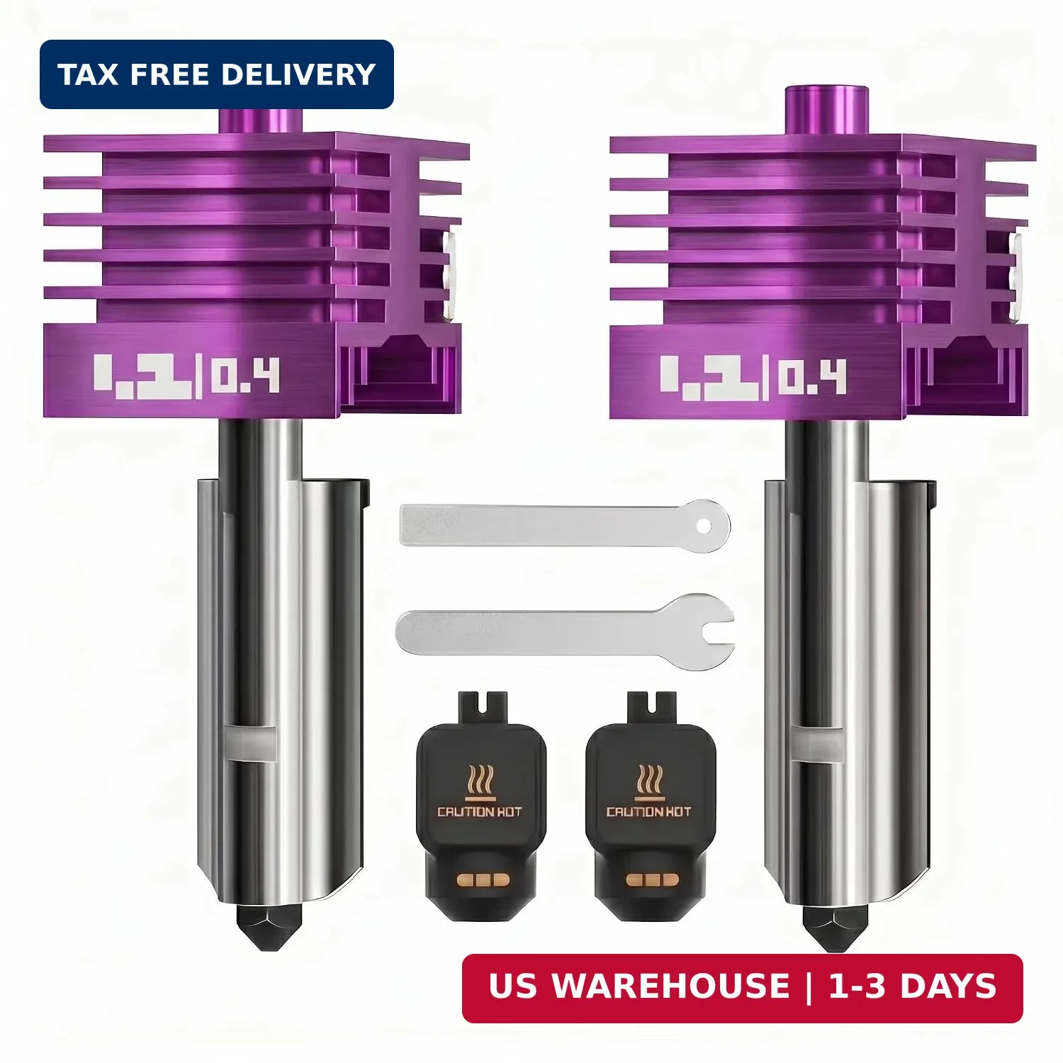 2PCS 0.4MM Hotend Kit for Bambu Lab P2S/H2D/H2C/H2S/X2D/A1/A2L/A1MIN | Quench-Po