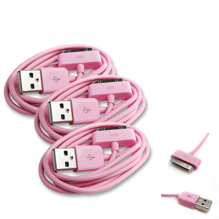 3PCS 6FT USB DATA POWER CHARGER CABLE DOCK CONNECTOR APPLE IPAD IPHONE IPOD PINK