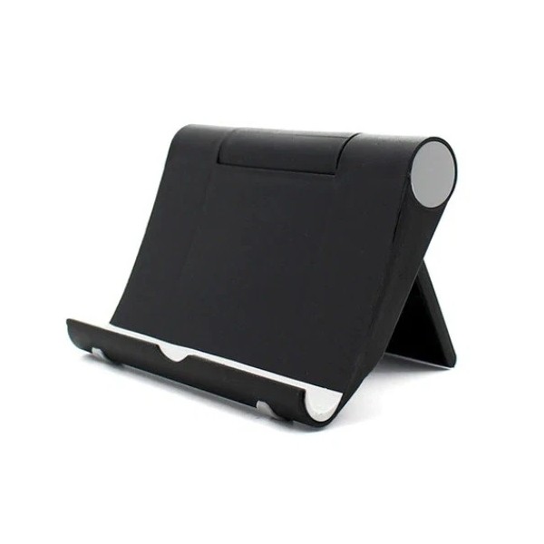 Table Desk Stand for iPhone Samsung iPad Mini No-Slip Rubber Folding White/Black