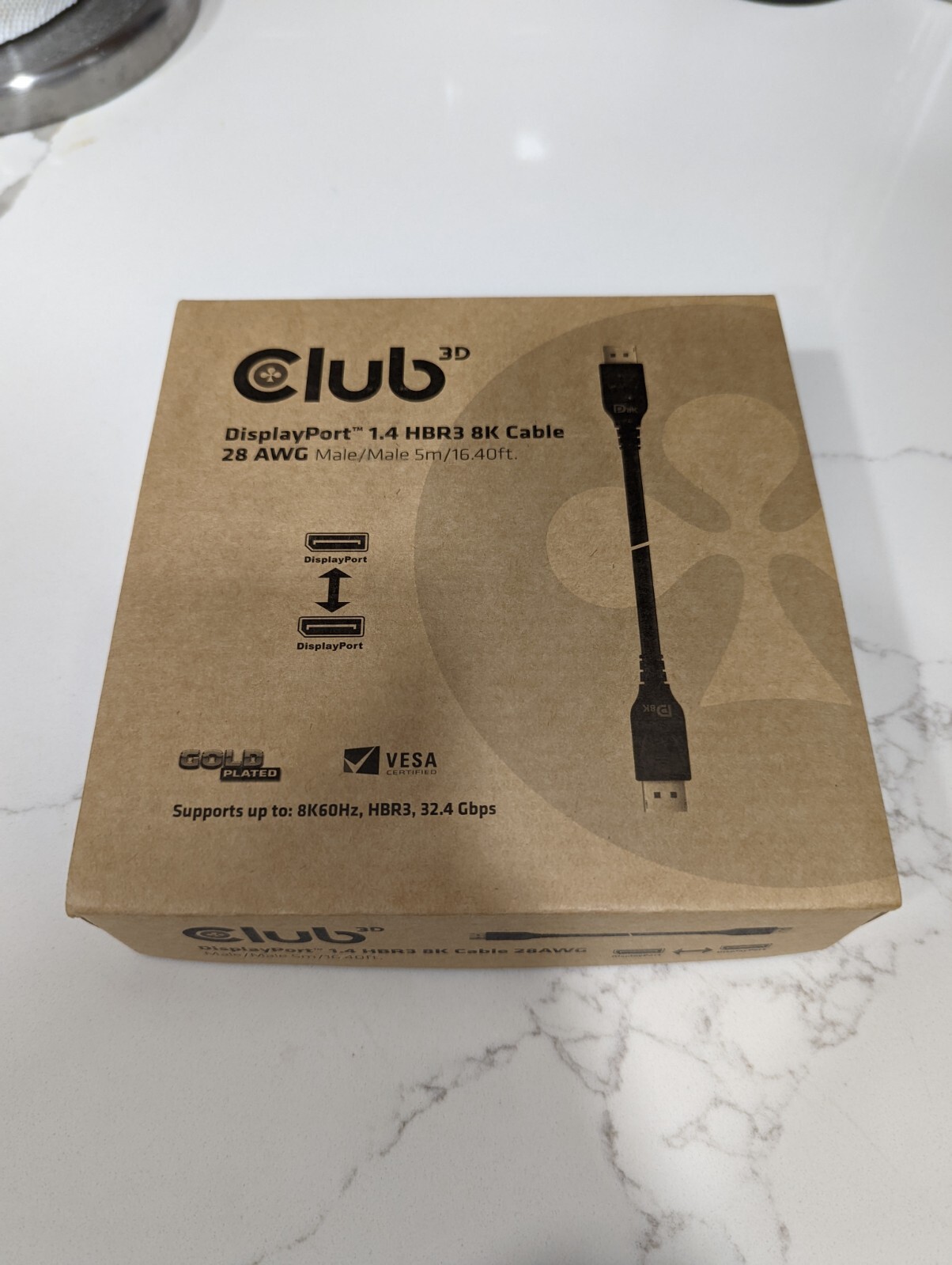 Club 3D CAC-1061 16.4ft DisplayPort 1.4 HBR3 8K Cable Male/Male