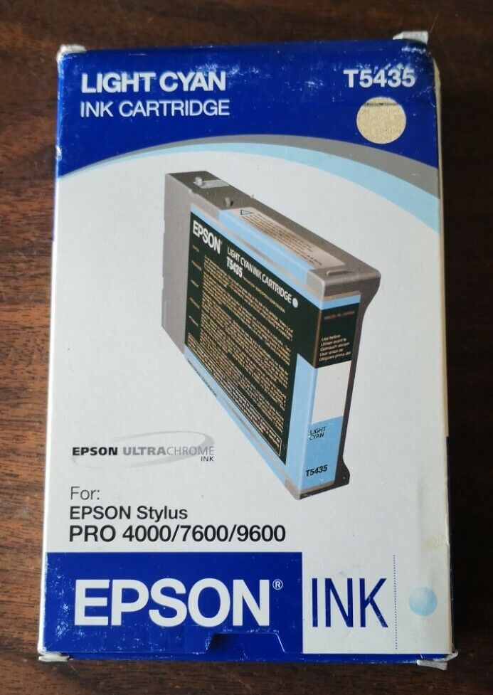 05/2008 NIB Epson Genuine 110ml Ink T5435 Light Cyan Stylus Pro 4000/7600/9600 