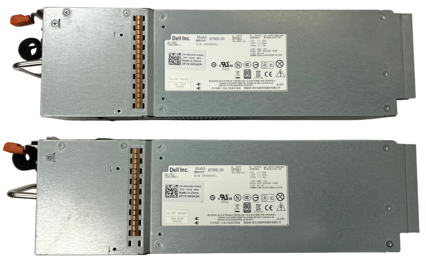 (QTY 2) Dell EqualLogic Ps4100e H700E-S0 Power Supply 80+ Silver 700w XG4GM
