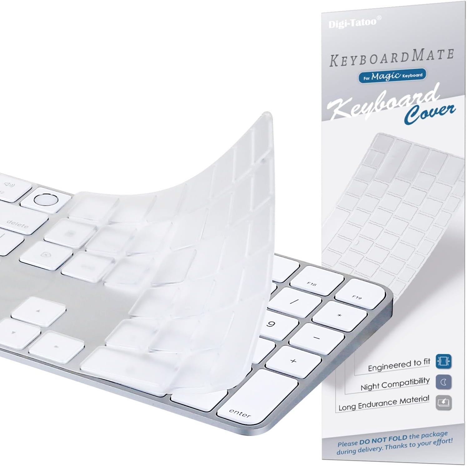 Keyboard Cover for 2024 M4 iMac Magic Keyboard (Model A3119, Touch ID, with Nume