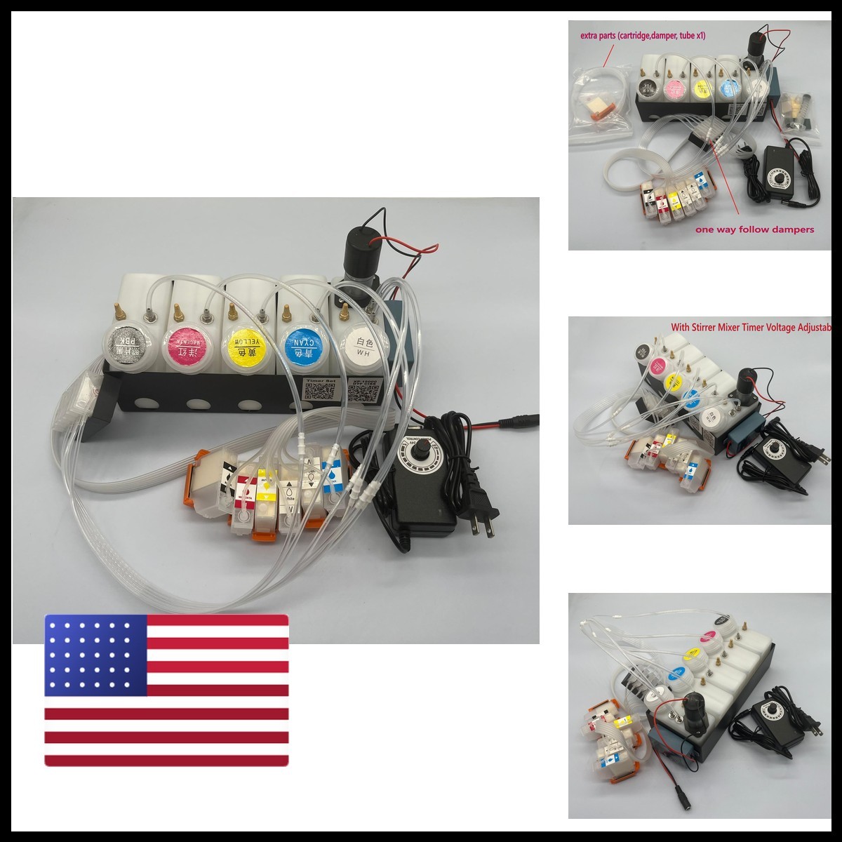 XP-15000 XP-15010 XP-15080 DTF CISS Ink System with White Ink Stirrer Without