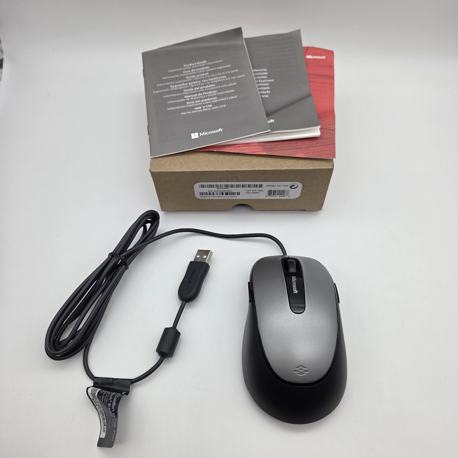 MICROSOFT Comfort Mouse 4500 Wired USB Optical BlueTrack Technology Model 1422