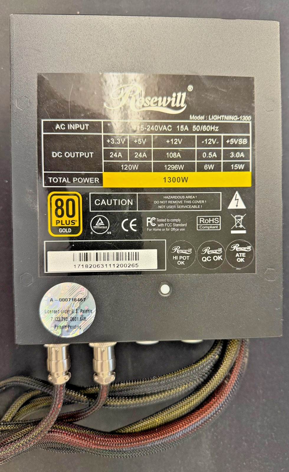 Rosewill LIGHTNING-1300 1300W 80 Plus Gold Modular ATX Power Supply PSU