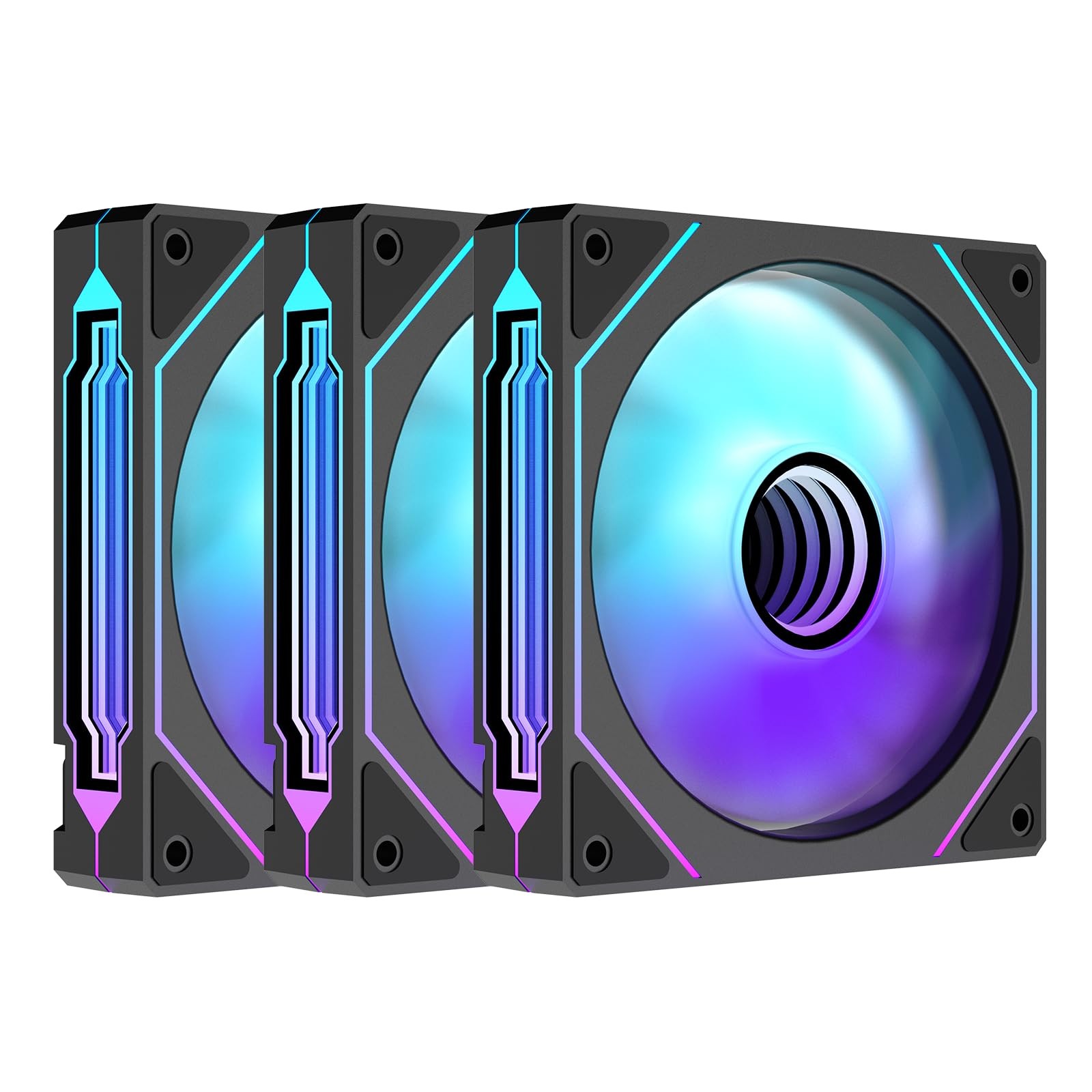 Prism4 X3 120mm ARGB Case Fans,Infinity Mirror RGB Light Effect 5V 3PIN Mothe...