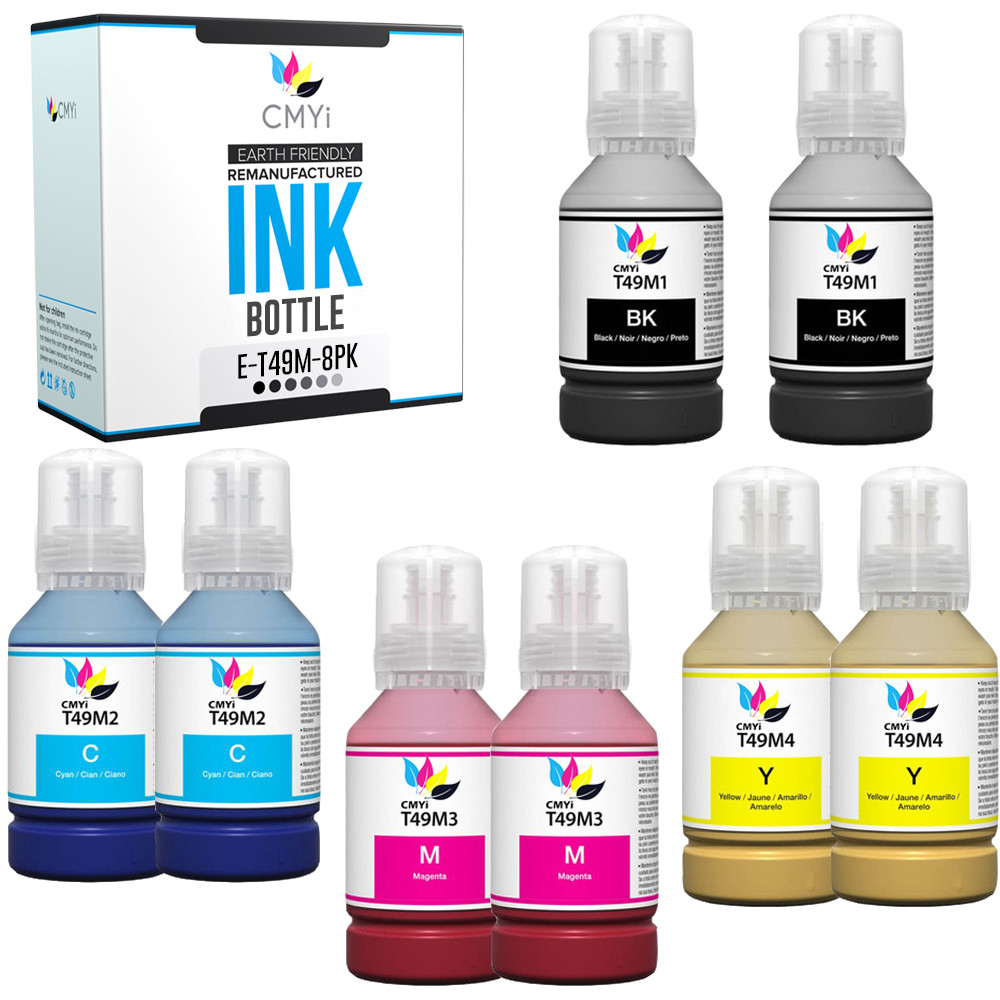 8-Pack Compatible Epson T49M Sublimation Ink Bottles for SureColor F170 F570 Pro