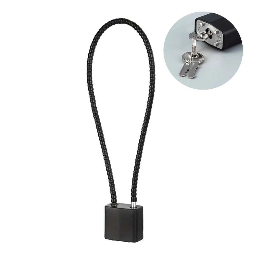 1pc Soft Steel Cable Anti-Theft Padlock With Multiple Sizes For Cabinets
