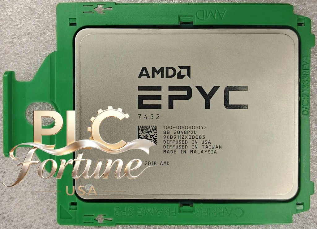 Used AMD EPYC 7452 Unlock 32C 2.35GHz 128M 100-000000057 SP3 155W CPU Processor