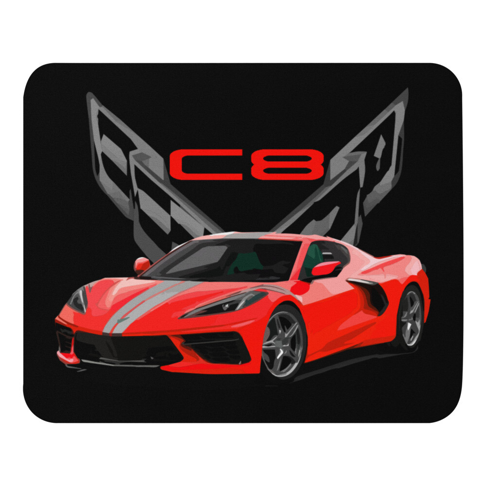 Red 2022 vette C8 Gift Custom Art Mouse pad