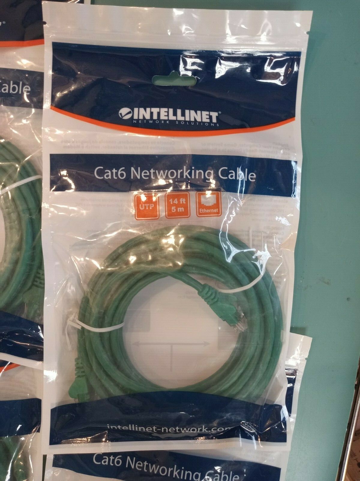 LOT OF 5 Intellinet CAT6 Networking Patch Cable 14ft Blue BRAND NEW