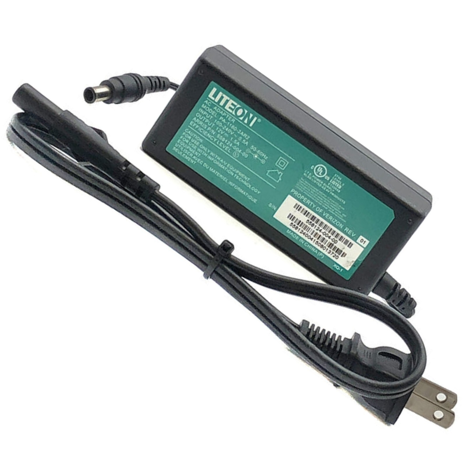 Liteon Power Supply AC/DC Adapter Model -PA-1180-2AR2 P/N 558124-004-00 12V 1.5A