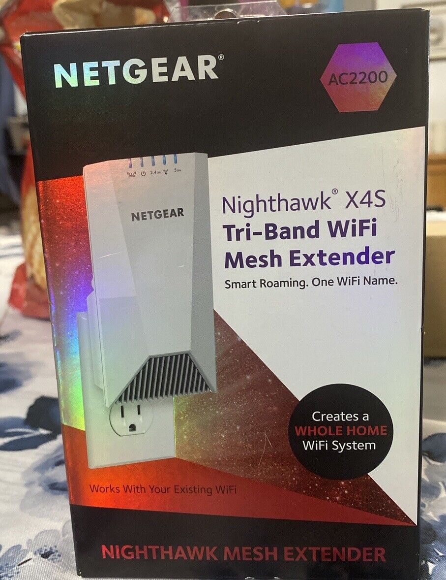 Netgear Nighthawk X4S Tri-Band WiFI Mesh Extender-Open Box TESTED