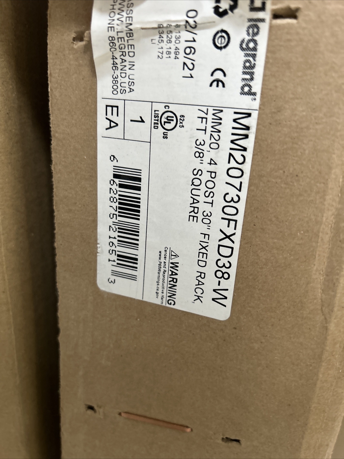 Ortronics / Legrand - OR-MM20730FXD38-W - Mighty Mo 20, 4-Post Rack