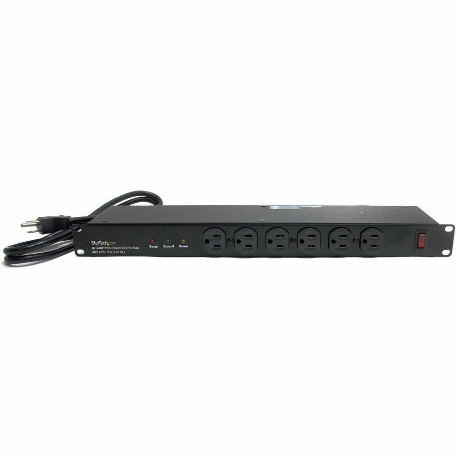 StarTech Rackmount PDU with 16 Outlets and Surge Protection - 1U