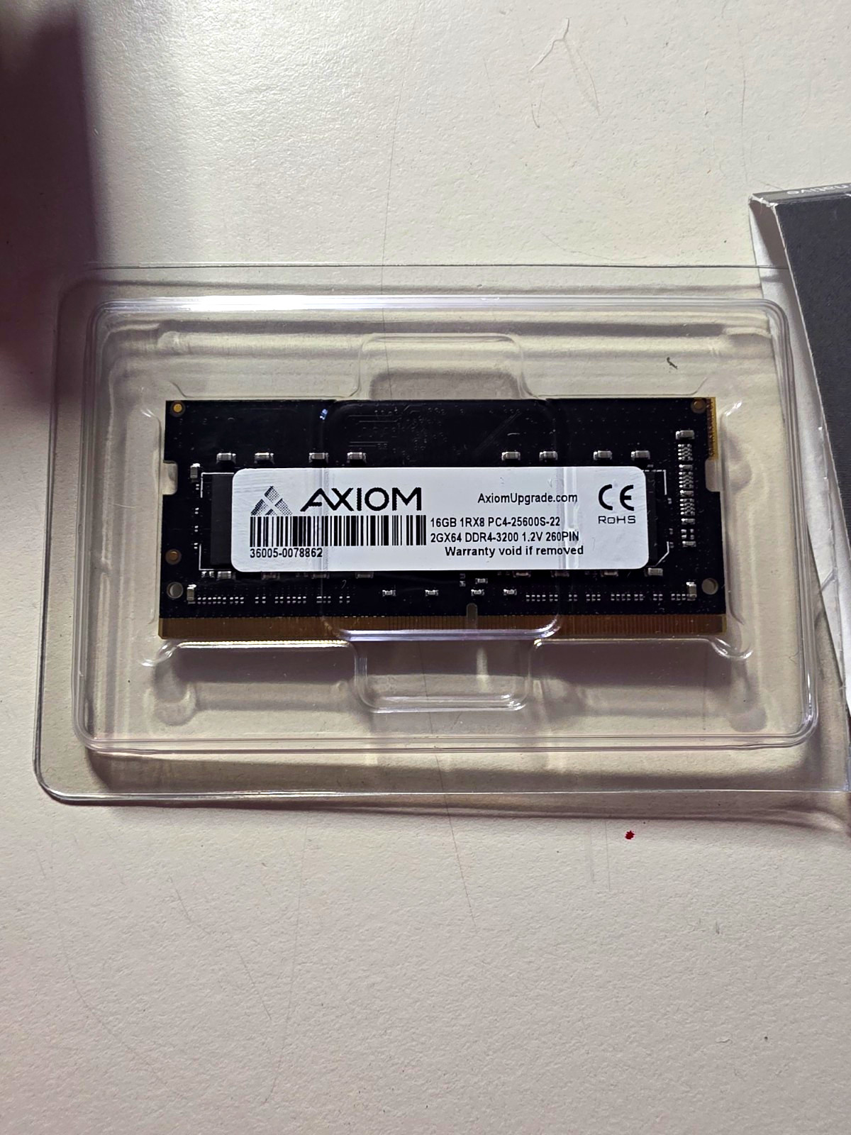 Axiom 16GB DDR4 PC4-25600S 260-Pin SO-DIMM Non-ECC INT3200SD16G-AX