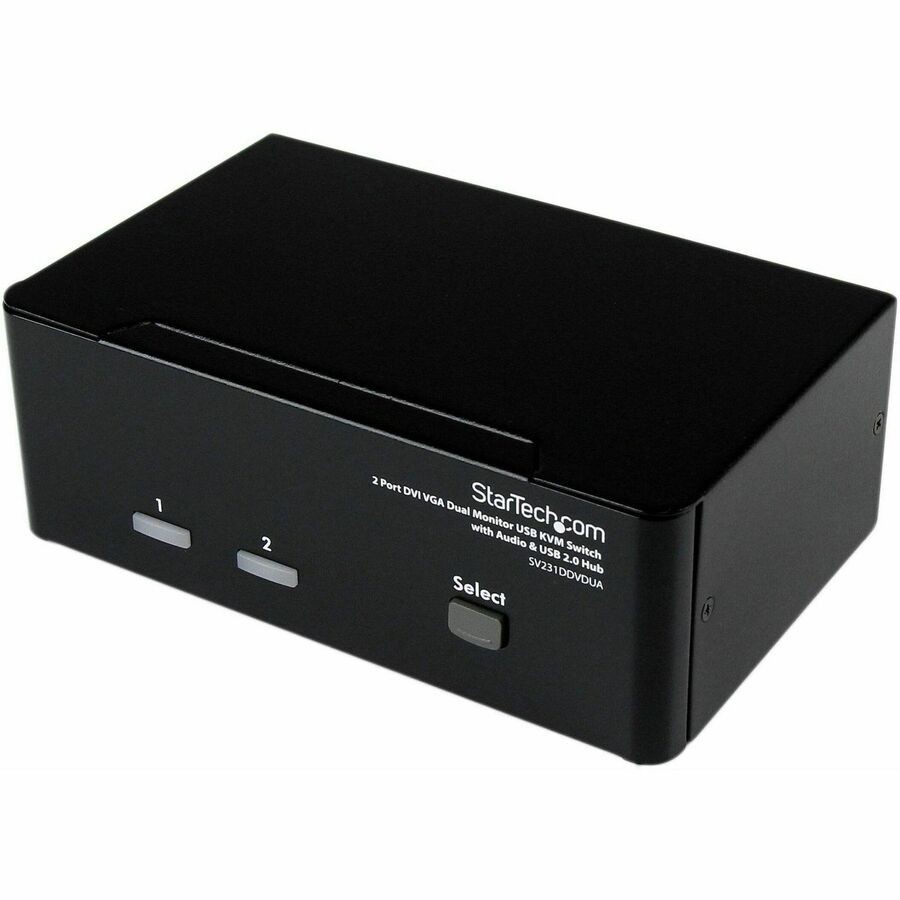StarTech 2 Port DVI VGA Dual Monitor KVM Switch USB with Audio & USB 2.0 Hub,