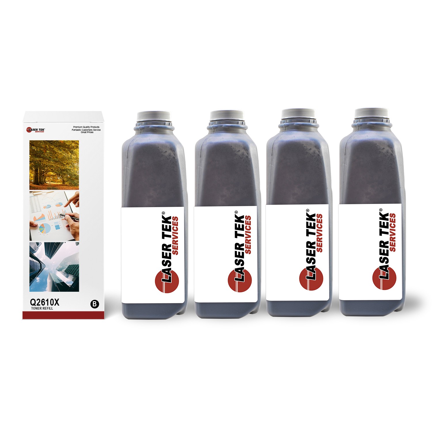 4Pk LTS 10X Q2610X Black HY Toner Refill Kit Compatible for HP LJ 2300 2300dn