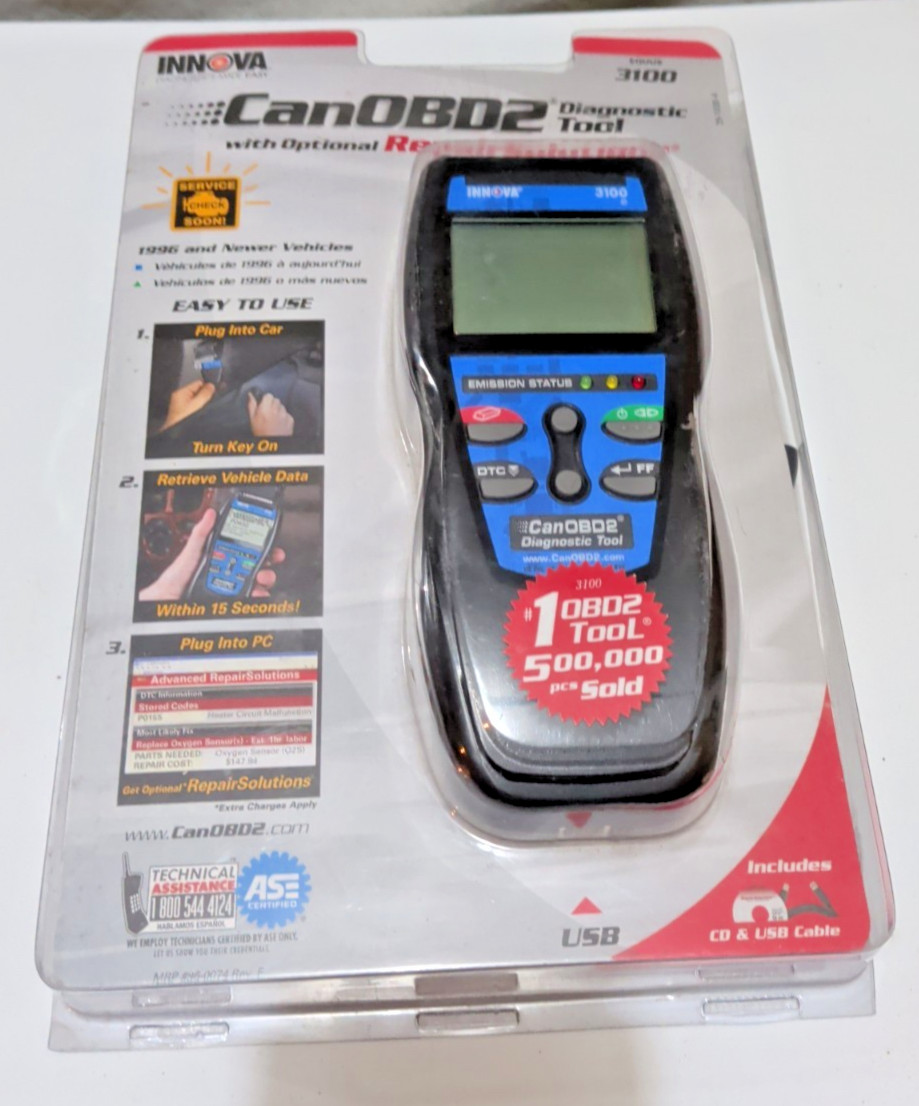 Innova 3100e CanOBD2 Diagnostic Tool Code Reader+Lead+Computer Lead + Manual+CD