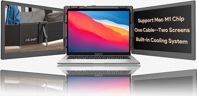 FICIHP 13.5” Triple Screen Extender For Mac/Android Laptops - Model P2 Pro