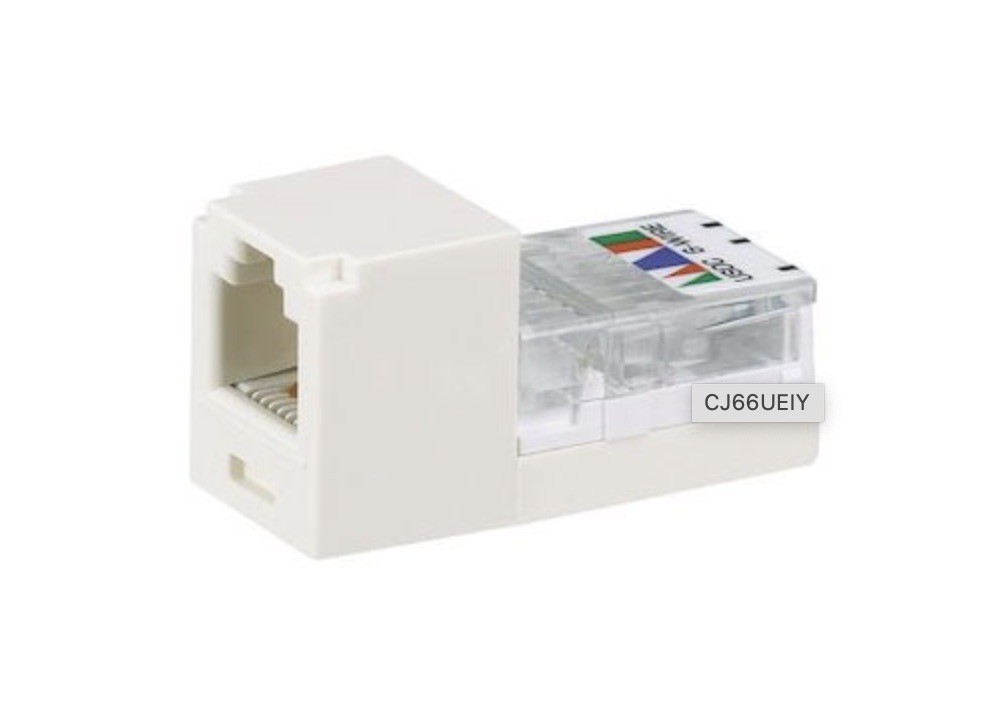 Panduit CJ66UEI Mini‑Com Cat3 UTP Jack Module 6‑Position 6‑Wire RJ11 Ivory 