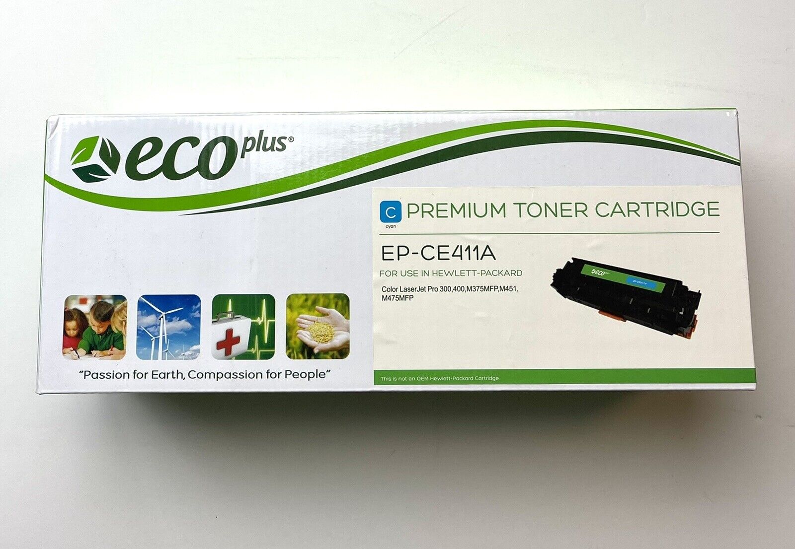 ECO PLUS Premium TONER CARTRIDGE Cyan EP-CE411A (305A) for HP Color LaserJet NEW