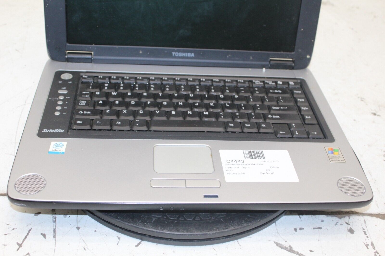 Toshiba Satellite M35X-S114 Laptop Intel Celeron M 256MB Ram No HDD or Battery
