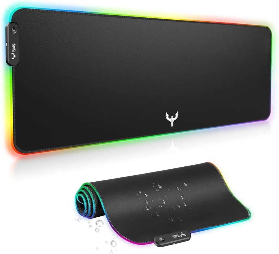 Alfombrilla De Mouse Gamer RGB Con Luces Accesorios Para PC Escritorio Teclado