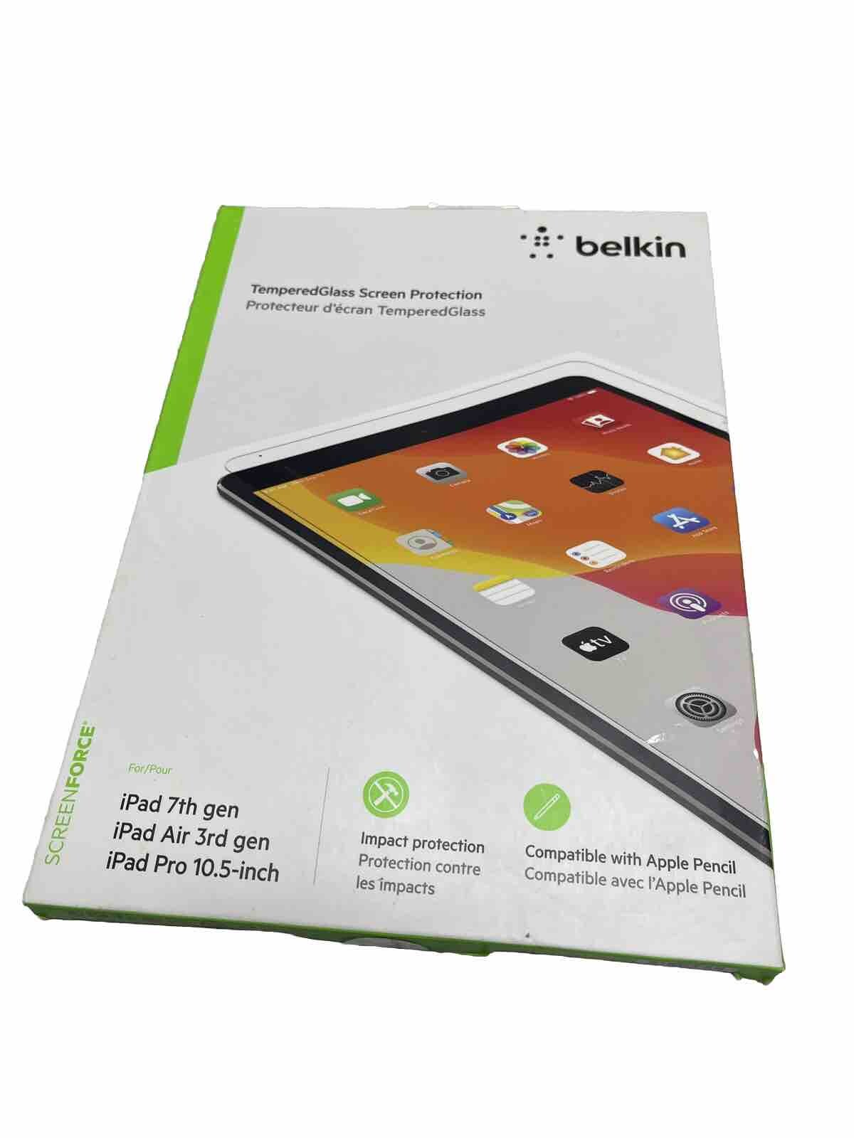 Belkin Force Tempered Glass Screen Protector IPad Pro 10.5” 7th Gen Air 3rd