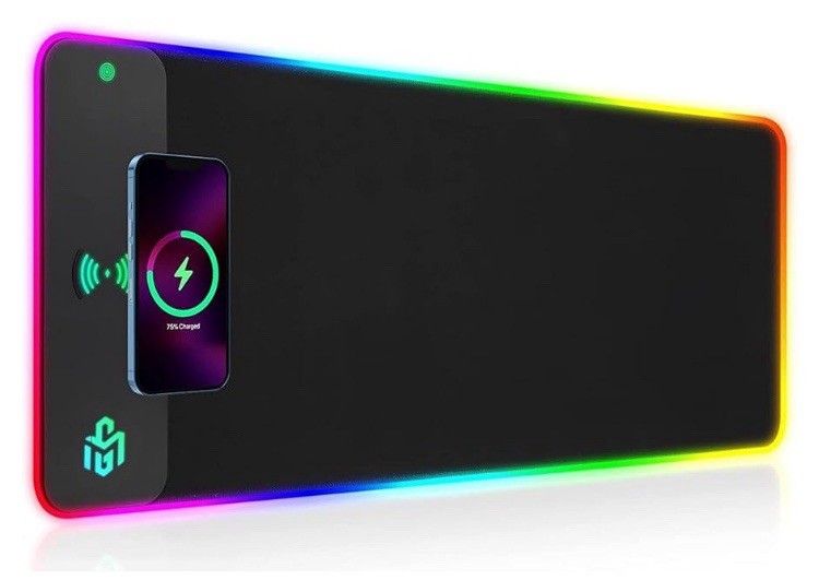 GIM Wireless Charging RGB Gaming Mouse Pad 15W, LED Mouse Mat 800x300x4MM, 10