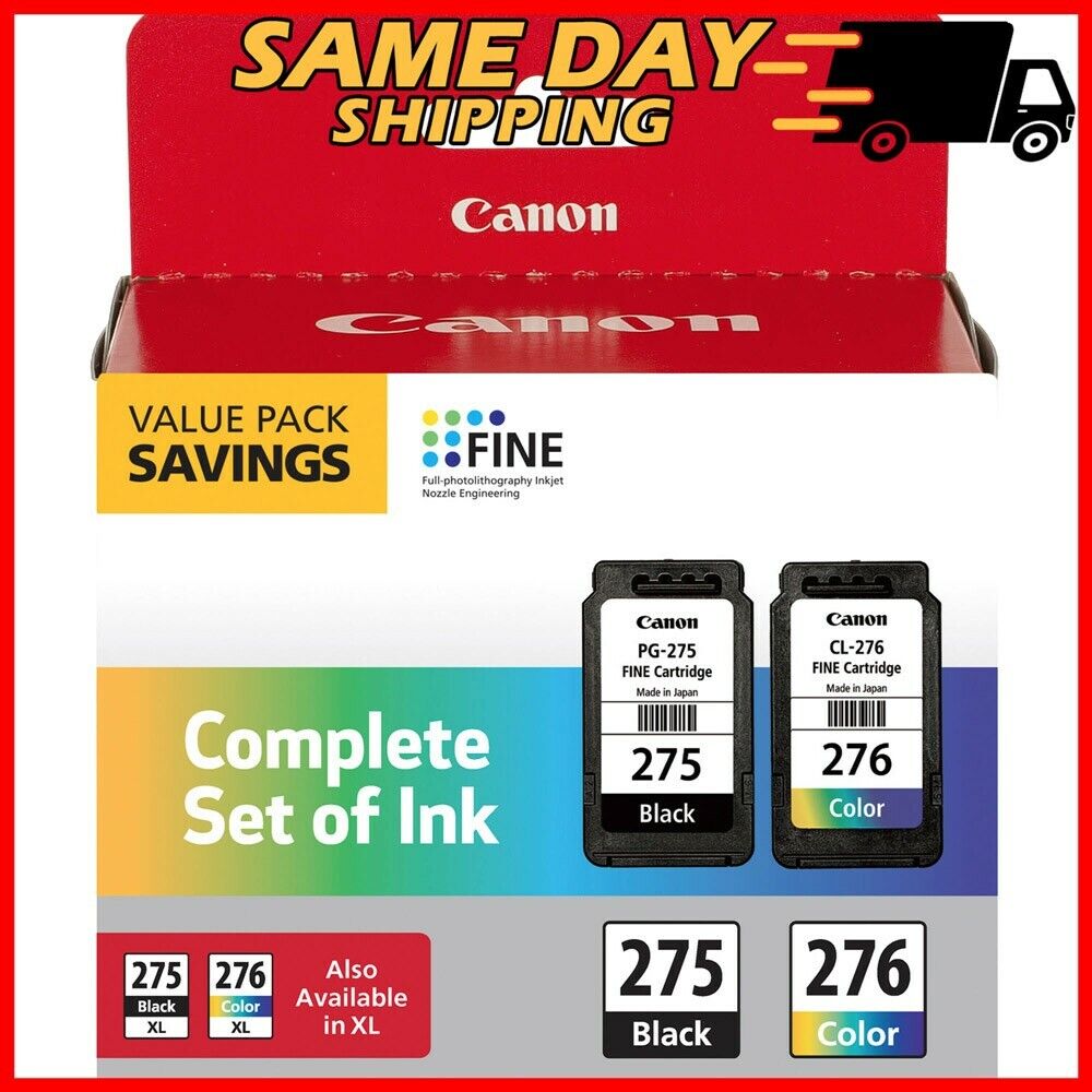 Canon PG-275 / CL-276 Value Pack Ink Cartridges (4988C005) TS3520 TS3522 TR4520