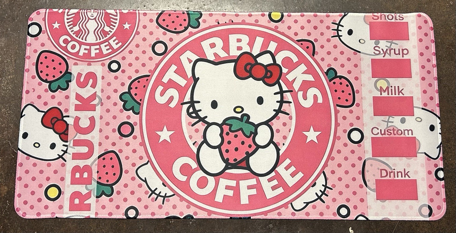 Starbucks Hello Kitty Computer Desk Mat 24x11