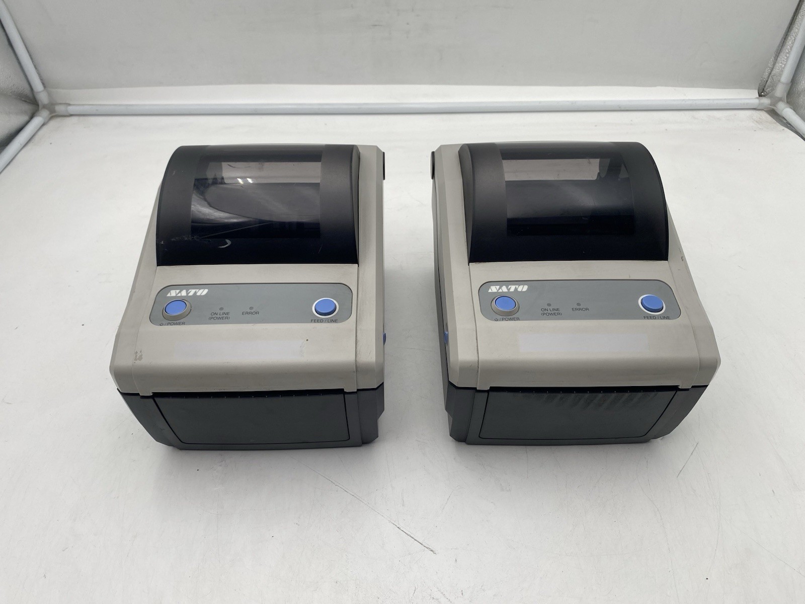 Lot of 2 SATO CG408DT-LAN Direct Thermal Barcode Label Printer Ethernet USB