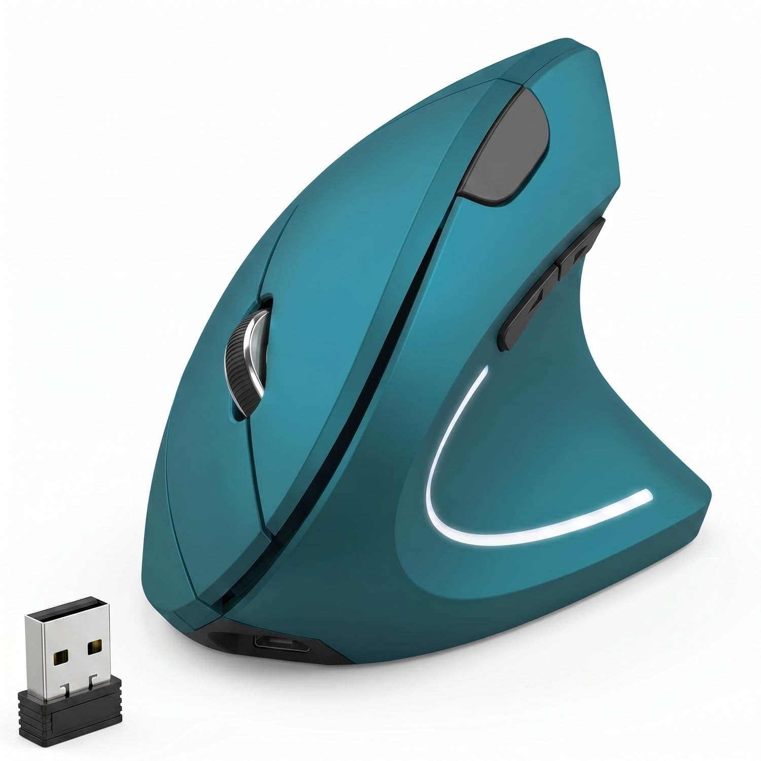Ergonomic Vertical Wireless Mouse Stylish Rechargeable 2.4G Optical Mice Cord...