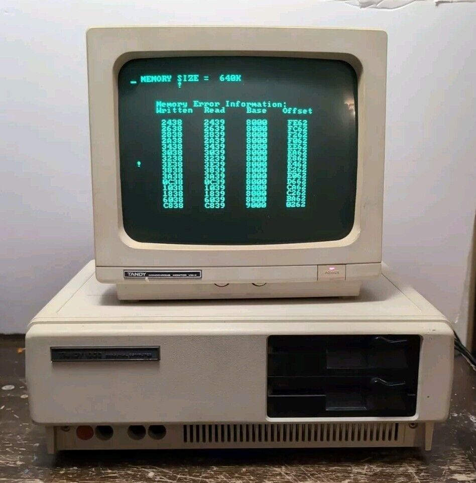 Original Tandy 1000 With Monitor With 3 Cards Turns On Read 