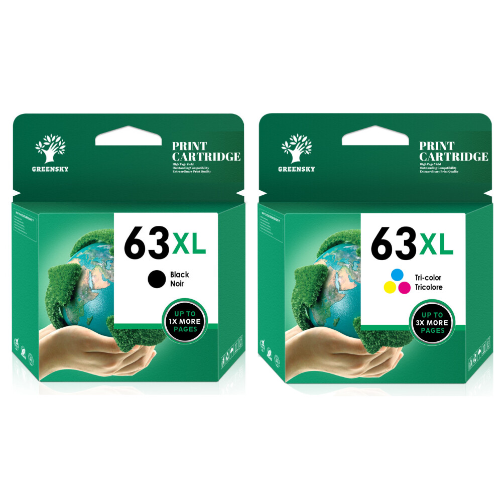 63XL Combo Ink Cartridges for HP 63 OfficeJet 3830 3832 4650 4652 5200 5255 5260