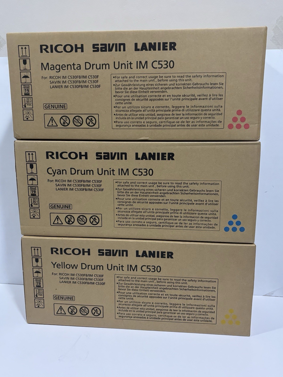 Genuine Ricoh Savin Lanier IM C530 Drum Units - 418245 418246 418247
